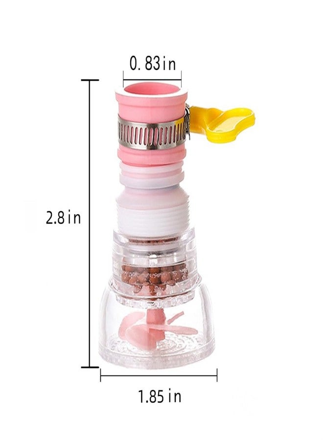 Much Hotter Water Filter Faucet Bathroom Sink - Water Filter for Sink Bathroom Faucet Extender Kitchen Sink Water Filter - 360° Adjustable Shower Head Filter Shower Faucet Handle for Kitchen Accessories (Pink) - Image 2